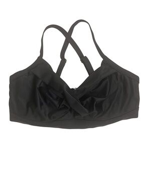 Athleta Twister Bikini Top Black Underwire Criss Cross Wrap Front 34D/DD